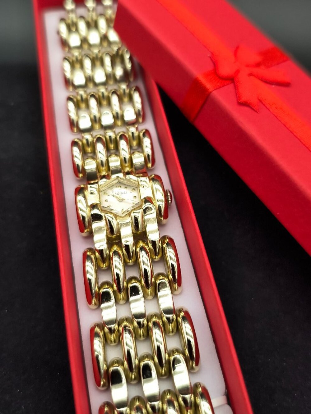 Vintage Sheffield Swiss‑Made Hexagon Gold Tone Ladies Watch Circa 1960